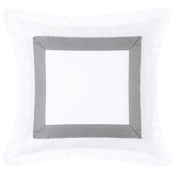 Light Gray Flange Sham Pillow Cover, 20"x20"
