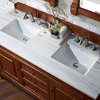 Brookfield 60" Double Vanity, Warm Cherry w/ 3 CM Arctic Fall Solid Surface Top