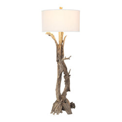 Hounslow Heath Floor Lamp In Natural Teak Root - Floor Lamps