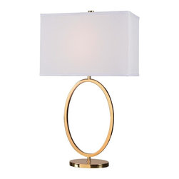 Oke 30.5 in. Table Lamp with White Shade - Table Lamps