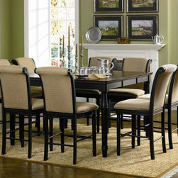 Coaster Cabrillo 9-Piece Counter Height Dining Set in Black Amaretto - Dining Sets
