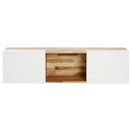 LAXseries - 3X Universal Console- Gloss White, English Walnut - The all new 3X Universal Console provides a multi-functional purpose that incorporates both a wall-mounted option and a base addition that leaves the decision up to you. At the genesis of the LAXseries collection, this functional and unique storage solution is perfect for any living space decor.
