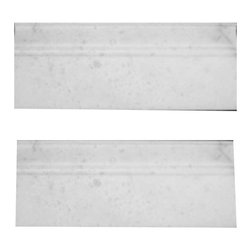 Statuary Crystal Marble Italian White Statuario 3/4" Baseboard Molding Polished - Home Accessories & Decor