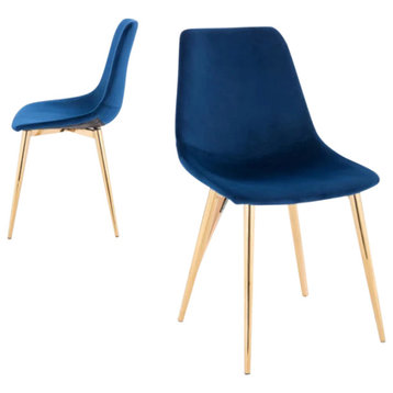 Dorian Velvety Chair, Blue