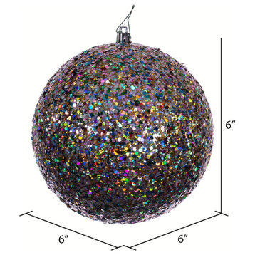 6" Multi-Color Sequin Ball Drilled 4-Pack