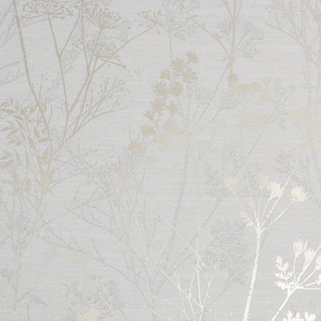 Hedgerow Wallpaper, Grey/Pale Gold