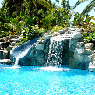 Island style natural water slide photo in San Diego