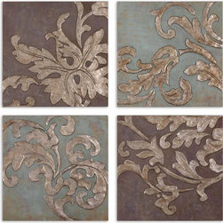 www.essentialsinside.com: damask relief blocks wall art - Home Decor