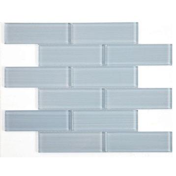 Mosaic Linear Glass Tile 2 x 6 Flooring for Pools and Walls, Sky Blue Painting