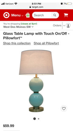 Help Tween Daughter Needs Lamps Decor, Glass Table Lamp With Touch On Off Pillowfort