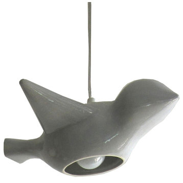 Early Bird Pendant Light, Gray, With Plug and Switch