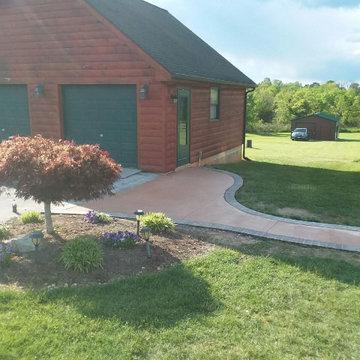 specialty sidewalk with stain