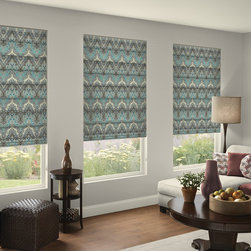 Waverly Roman Shades Palace Sari Prussian - Roman Shades