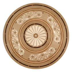Oshkosh Designs - Brazilian Flair Wood Medallion, 36" Unfinished, 5/16" Thick - Floor Medallions And Inlays