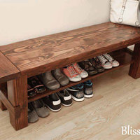 Storage Bench, Early American/Satin, 36"