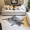 Zebra Off White Cowhide Rug, Animal Print