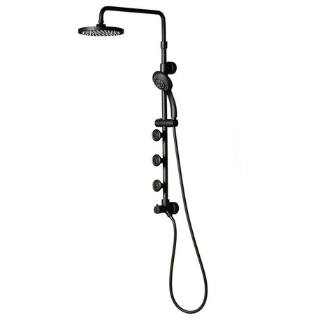 Lanikai Brass Shower System, 1.8 GPM, Matte Black