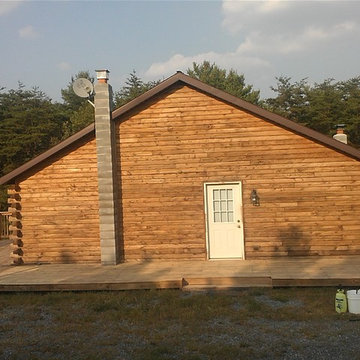 Stripping and Staining Log Cabin
