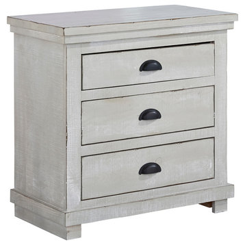 Willow Distressed Nightstand, Gray Chalk