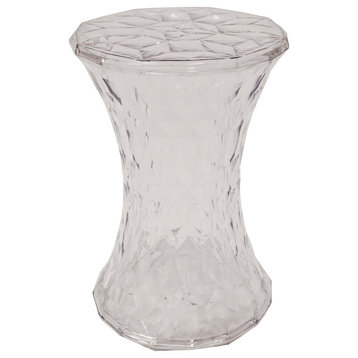 Leisuremod Modern Clio Side Table, Transparent Clear