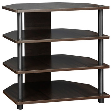 Furinno 15093CC/BK Turn-N-Tube Easy Assembly 3-Tier Petite TV Stand, Espresso