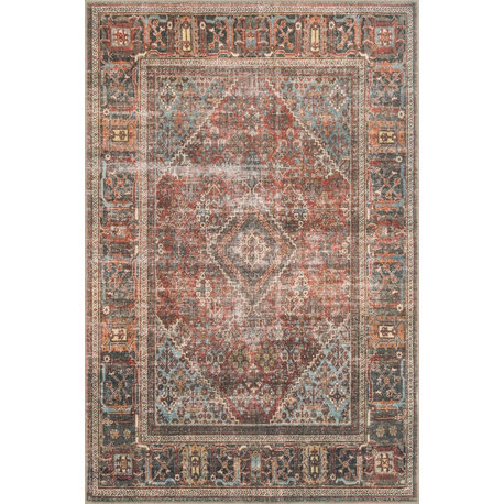 Loloi Power Loomed Loren LQ-13 Rug, Brick/Midnight, 7'6"x9'6"