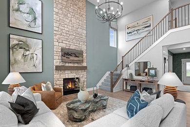 Inspiration for a transitional living room remodel in Cincinnati
