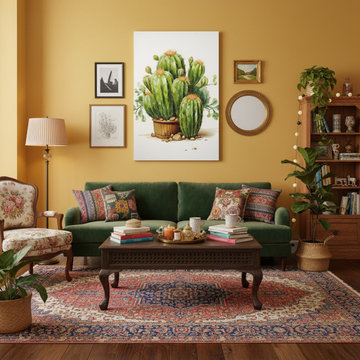 A Collection of Cacti - Illustration Pencil Drawing Eclectic Style Wall Art