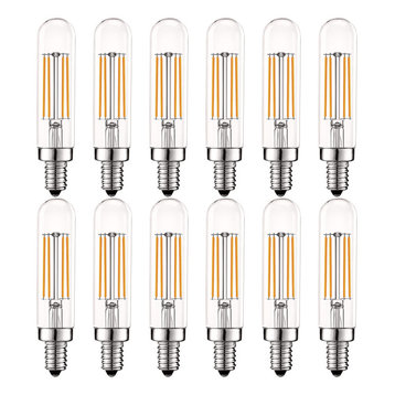 E12 LED Tube Bulb T6 T6.5 Edison Warm White Candle 5W 12-Pack