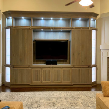 Frisco Texas - Double White Oak Custom Wall unit