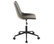 Lumisource Duke Task Chair, Black Metal Base, Gray PU Leather, Orange Stitching