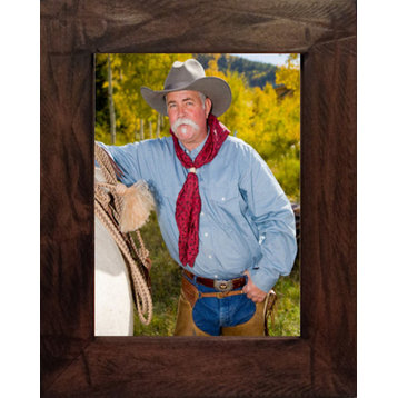 Sedona Rustic Wood Picture Frame, Dark Walnut Stain And Dark Glaze, 16"x20"