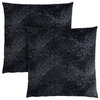 Pillows, Set of 2, 18x18 Square, Insert Included, Polyester, Black