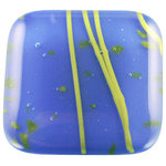 Glass Storm Studios - Provence Handmade Knob - Knobs measure approximately 1.25" square and pulls measure approximately .75" x 4.25" with a 3" center to center. Hardware has a brushed nickel finish and uses a standard 8-32 screw.