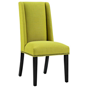 Baron Parsons Upholstered Fabric Dining Side Chair, Wheatgrass