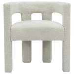 Meridian Furniture - Athena Boucle Fabric Upholstered Accent / Dining Chair, Cream - Elegant and eye-catching, the stunning Cream Boucle Fabric Athena Accent/Dining Chair from Meridian Furniture is the perfect addition to any space.