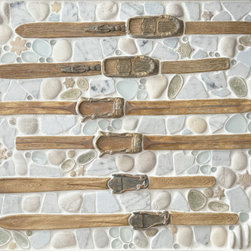 Vintage Skis - Snowy | Snow Dog Collection - Mosaic Tile