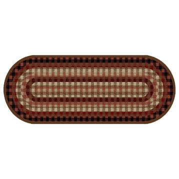 Hearthside Countryside Cottage Multi Lodge Area Rug, 2'2"x5'3" Oval