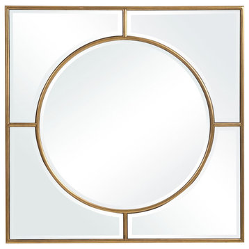 Uttermost Stanford Gold Square Mirror, 9673