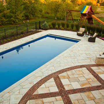 Inground Fiberglass Pool and Hardscape Project