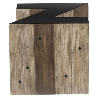 Resource Decor Alphabet Side Table, Letter Z - Rustic - Side Tables And ...