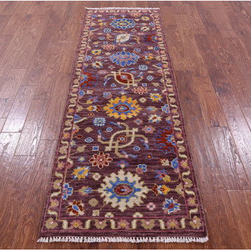 Runner Turkish Oushak Hand-Knotted Wool Rug 2' 6" X 8' 1" - Q15922