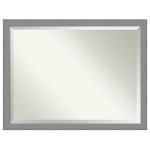 Wall Mirror Bathroom Vanity Mirror Brushed Nickel Outer Size 40 X 28 Transitional Bathroom Mirrors By Amanti Art