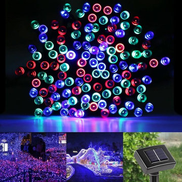 RGB Solar Fairy Lights, 49ft 15m, Waterproof, 100 LEDs, Red/Green/Blue, 1.2 V, M