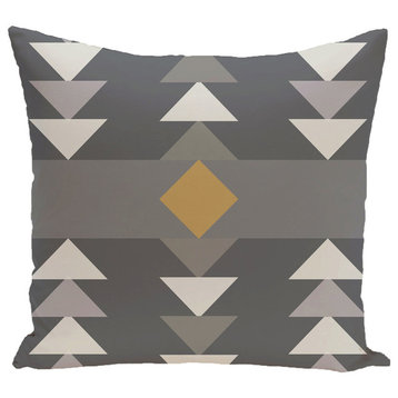 Sagebrush Geometric Print Pillow, Gray, 18"x18"