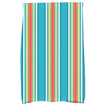 Multi-Stripe, Stripe Print Hand Towel, Turquoise