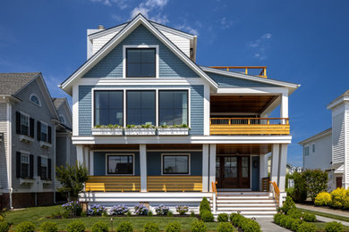 Example of a beach style exterior home design in Philadelphia
