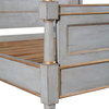 Bed Grayson King Pewter Gray Solid Wood Gold Accents Old World