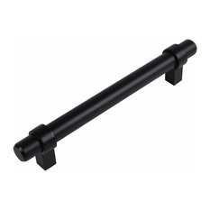 [5 PACK]  Black 5” CTC Solid Metal Euro Bar Pull [5 PACK]