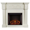 Pemberly Row Electric Fireplace in Ivory